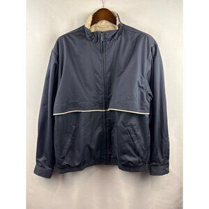Men’s Vintage Cutter & Buck Navy Blue Windbreaker w/ White Accents & Logo Print